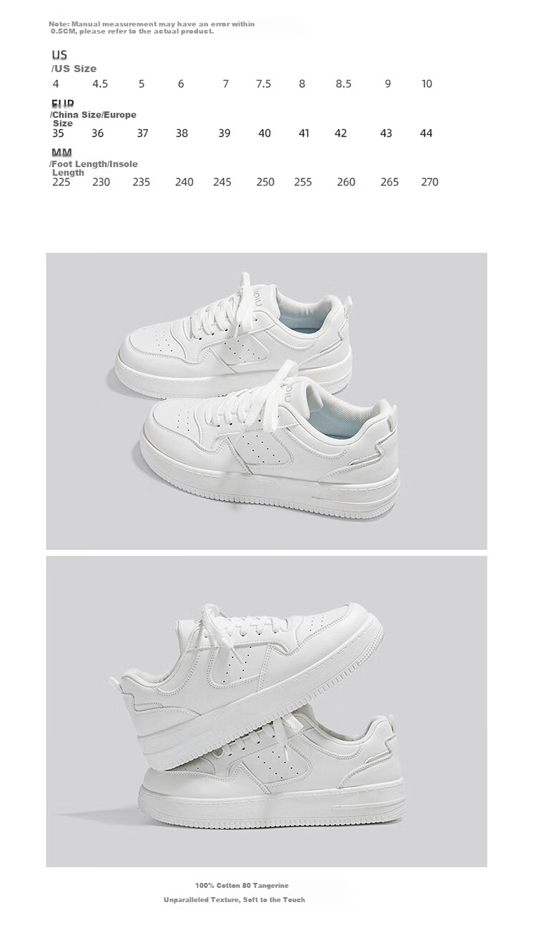Global 2026 Early Spring Women's Sneakers Trending Ins Style White Simple Breathable Comfortable Fashion Pure White Casual Shoes 5
