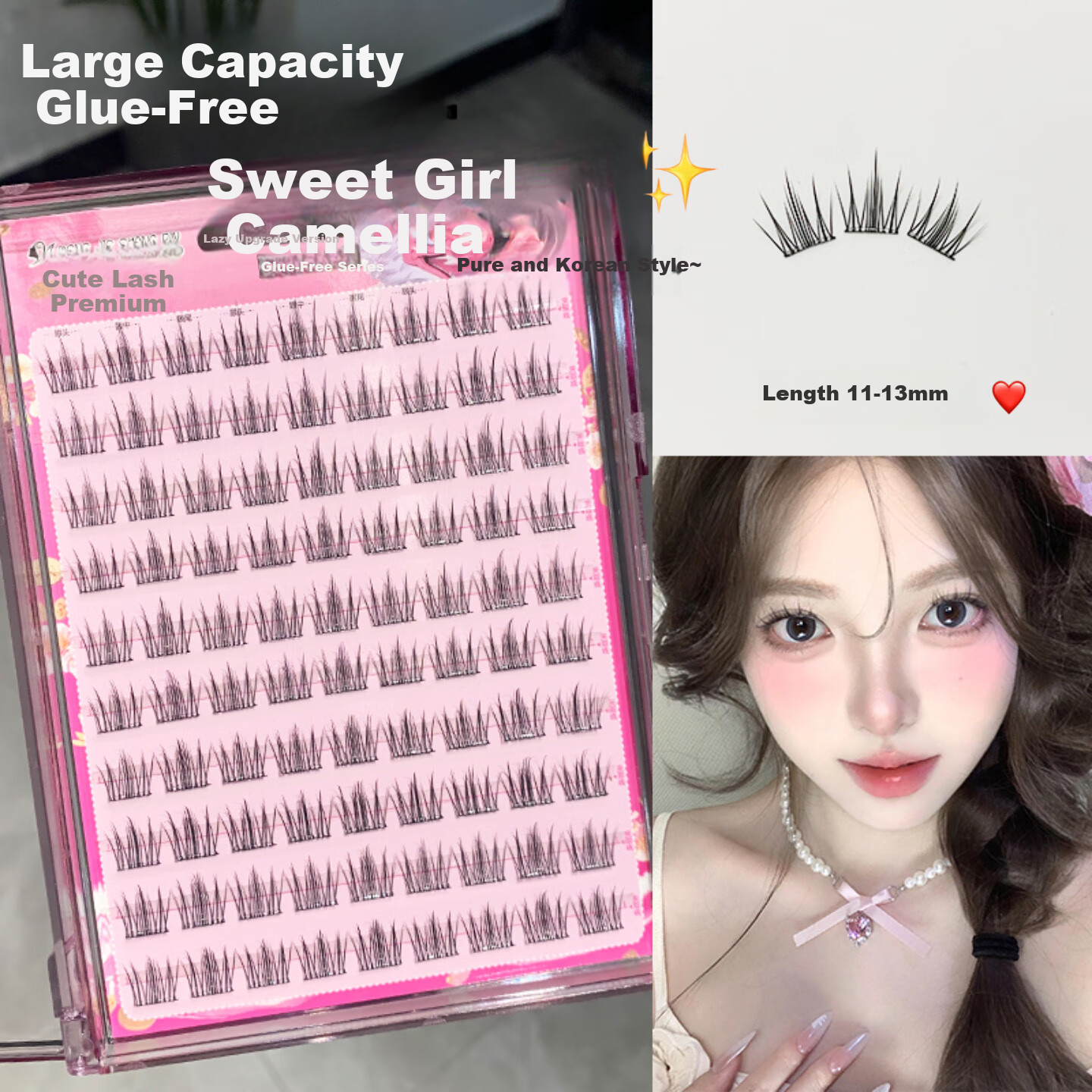 Mengjie Shangpin Cat Paw False Eyelashes Natural Realistic Glue-Free Eyelashes for Women 14