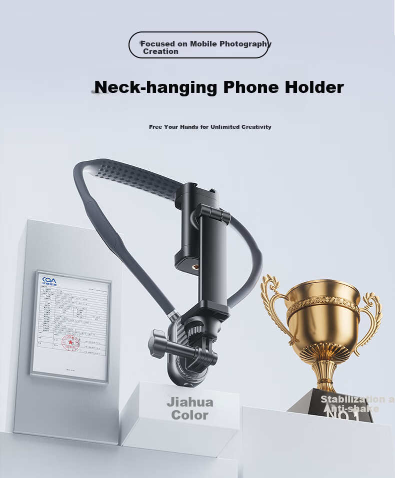 JIAHUACAI Neck Mount Bracket First-Person POV Chest-Mounted Vlog Live Outdoor Fishing Cycling Stabilizer Compatible with GoPro 13 12 DJI Pocket 3 Action 5 Pro 1