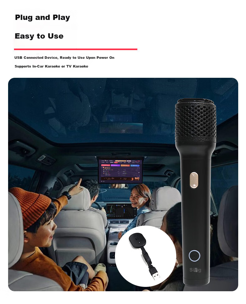 Changba K5 Wireless Karaoke Microphone KTV Singing Mic Compatible with Xiaomi TV, Dongfeng Fengshen L8 Car, Girlfriend Machine, etc. Please Check Compatibility Before Ordering 6