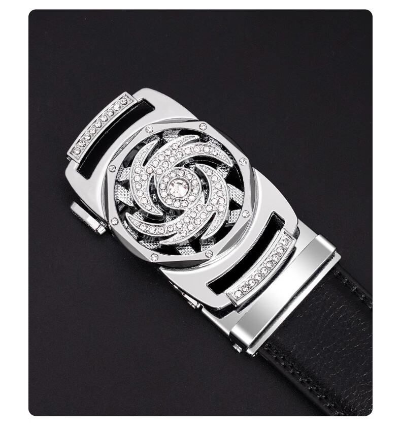 CARTELO "Fortune Turn" Men's Business Casual Genuine Leather Automatic Buckle Belt Gift for Boyfriend Husband Father 14
