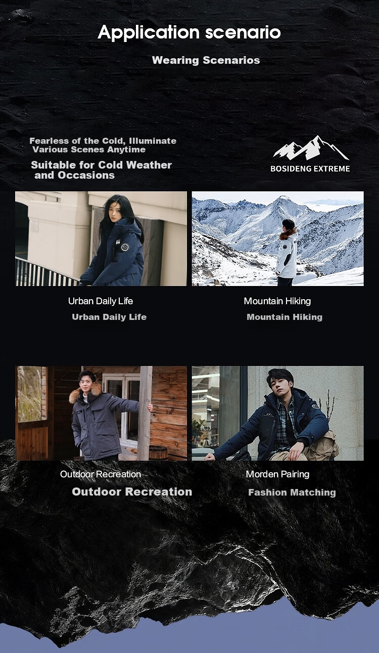 BOSIDENG Off-Season Extreme Cold Goose Down Thickened Hooded Unisex Couple Ultimate Warmth Mall Same Style Down Jacket 8