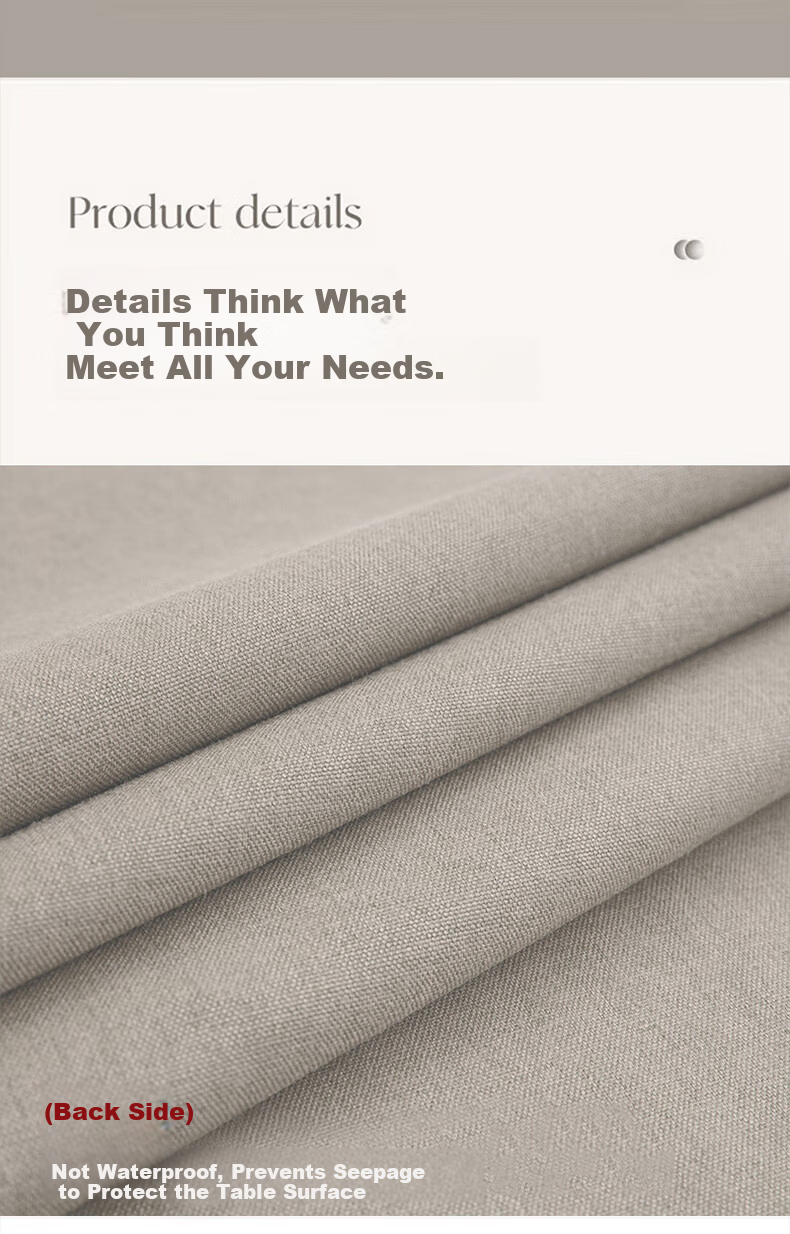 MUJI TPU Waterproof and Heat-Resistant Solid Color Tablecloth Rectangular Desk Cover 90x140cm Off-White 3