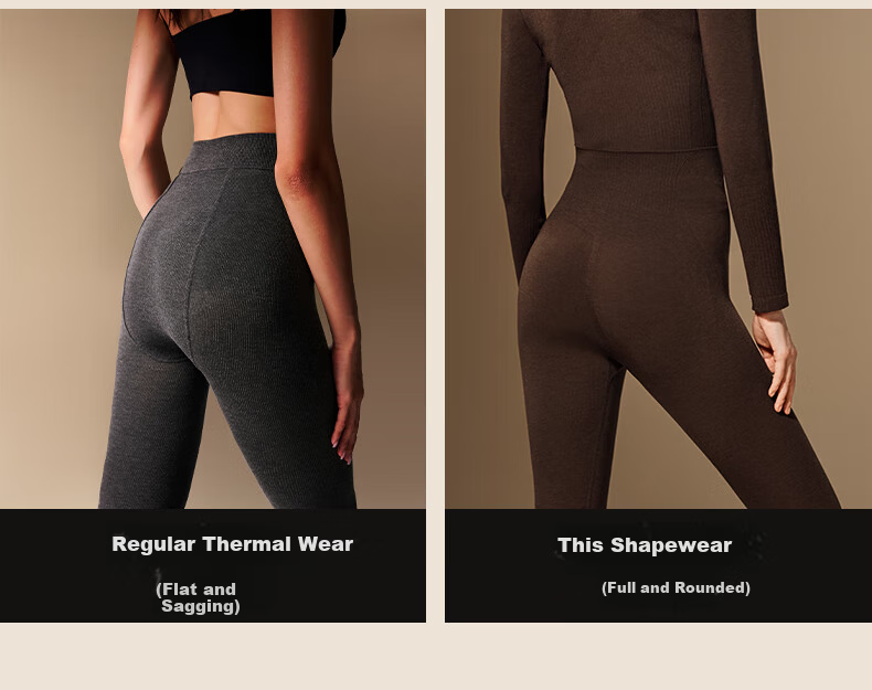Herbal Original Women's Thermal Underwear Set Autumn Winter New Slimming Heat Energy Waist Shaping Base Layer Shirt and Pants 8