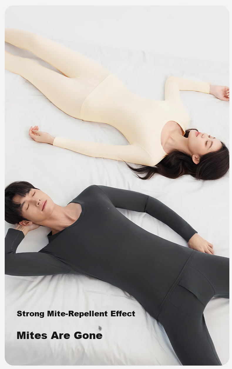 Duoduo Cotton Yushi Same Style 100% Pure Cotton Thermal Underwear Set Men's Class A All Cotton Winter Autumn Top and Bottom Light Cloud Gray L 7
