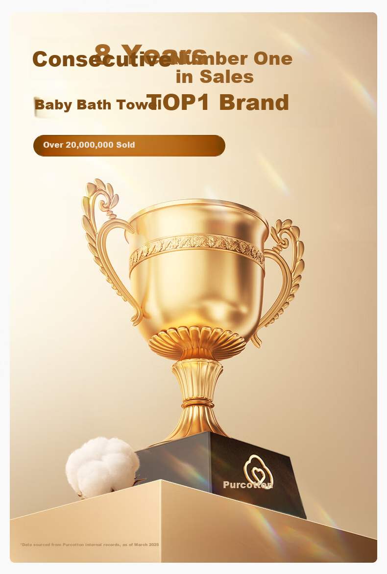 PurCotton Children's Bath Towel Pure Cotton Breathable Gauze Newborn Baby Bath Large Towel Panda Pattern 115cm 1