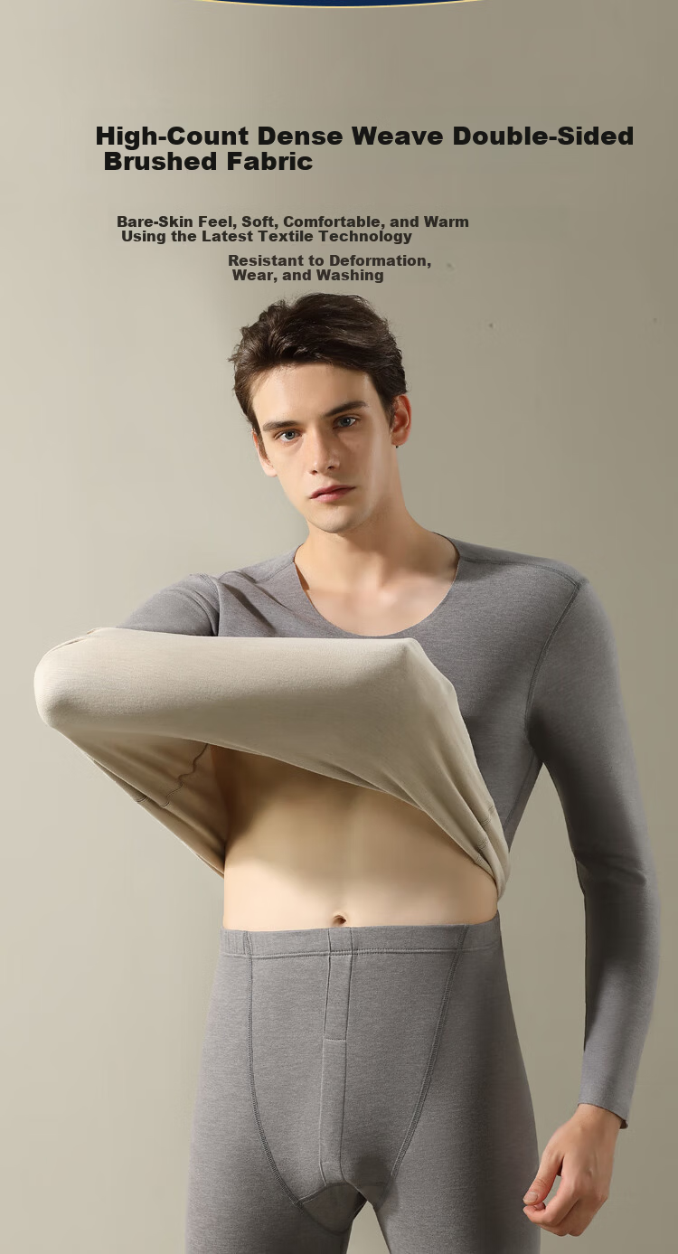 Langsha Thermal Underwear Autumn Winter Unisex Seamless Customizable Base Layer Top with Wool and Mulberry Silk 3