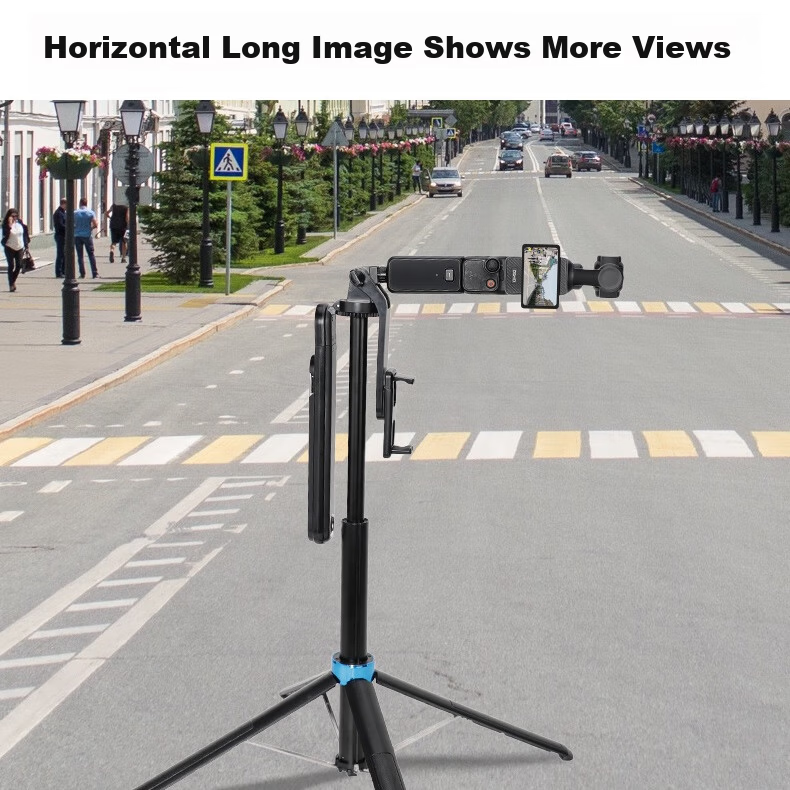 Qiye Extension Pole Selfie Stick Live Streaming Pole for DJI Pocket 3 And Pocket 4 Camera Accessories Tripod Stand Fill Light Phone Clamp 1.6 Meters 4