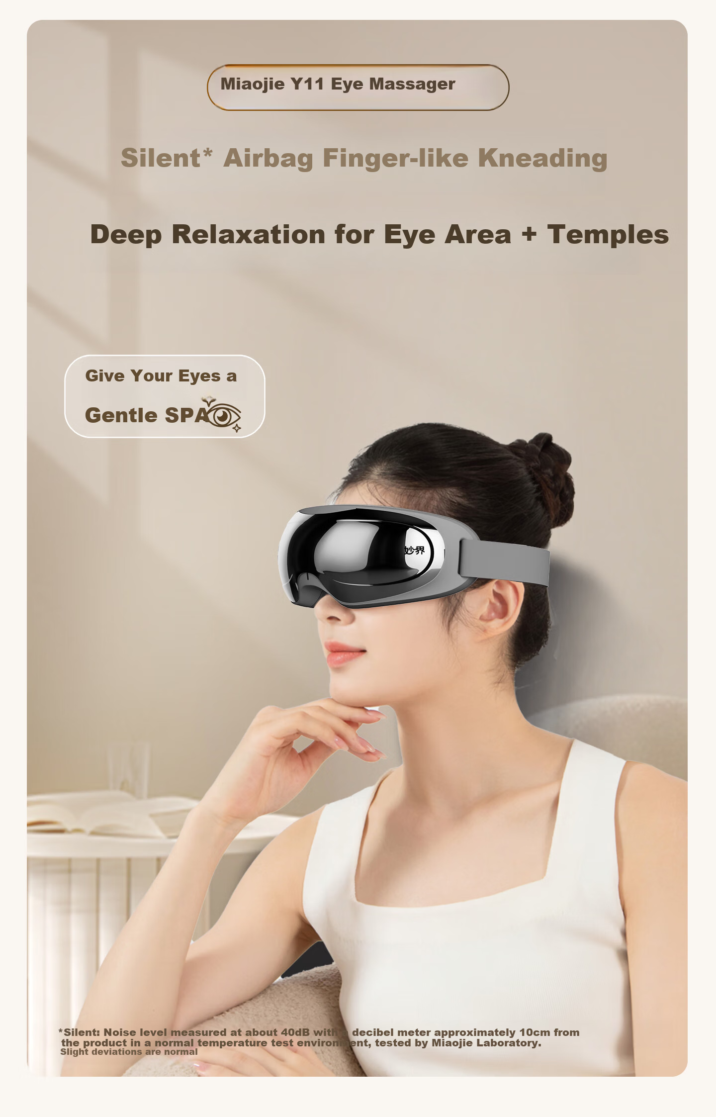 MIAOJIE [Mid-Autumn Festival Gift] Y11 Eye Massager with Temporal Air Cushion, Silent Eye Care Device to Relieve Dryness And Fatigue, Warm Heat Therapy, Gift for Parents 4