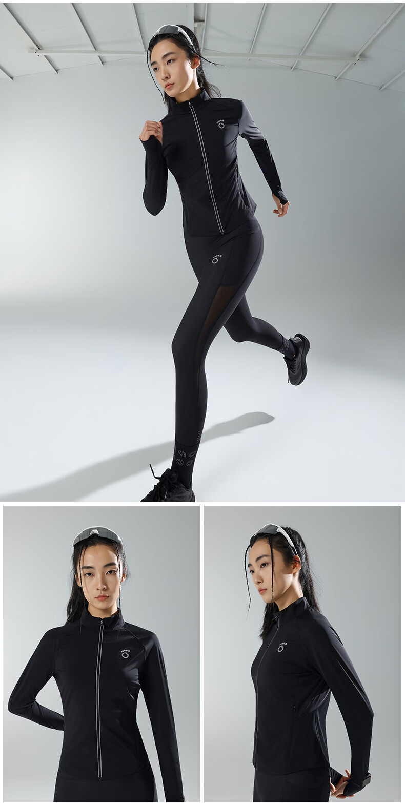 Macondo Women's Knitted Zip-up Jacket 6th Generation 3A Antibacterial Sun Protection Cooling Running Training Sports Jacket Black M 10