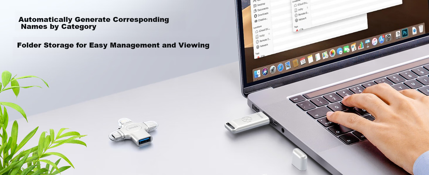 IDiskku USB 3.2 Gen1 High-Speed Metal Flash Drive 128GB Large Capacity for Students Compatible with Apple Huawei Lightning/Type-C Phones Photo Backup 5