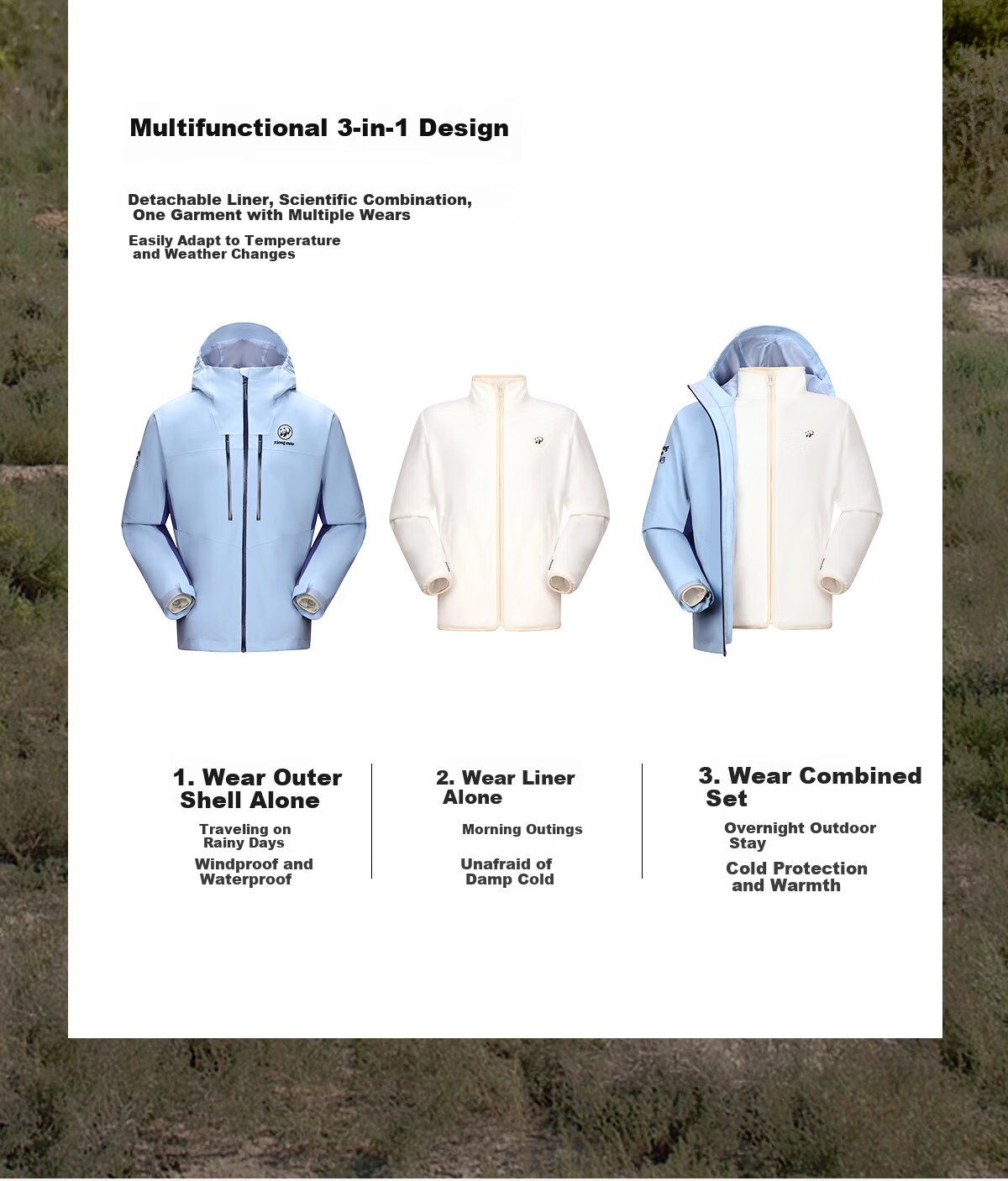 Xiongmao Zhang Yuxi Same Style [Tanyuezhe] Three-In Jacket for Women, Autumn And Winter Windproof Waterproof Mountaineering Coat for Me 10