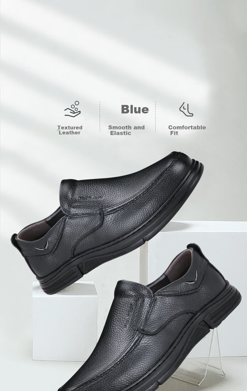 MULINSEN Men's Shoes, Business Casual Leather Shoes, Slip-On Driving Shoes, Dad's Leather Shoes SL247114 2