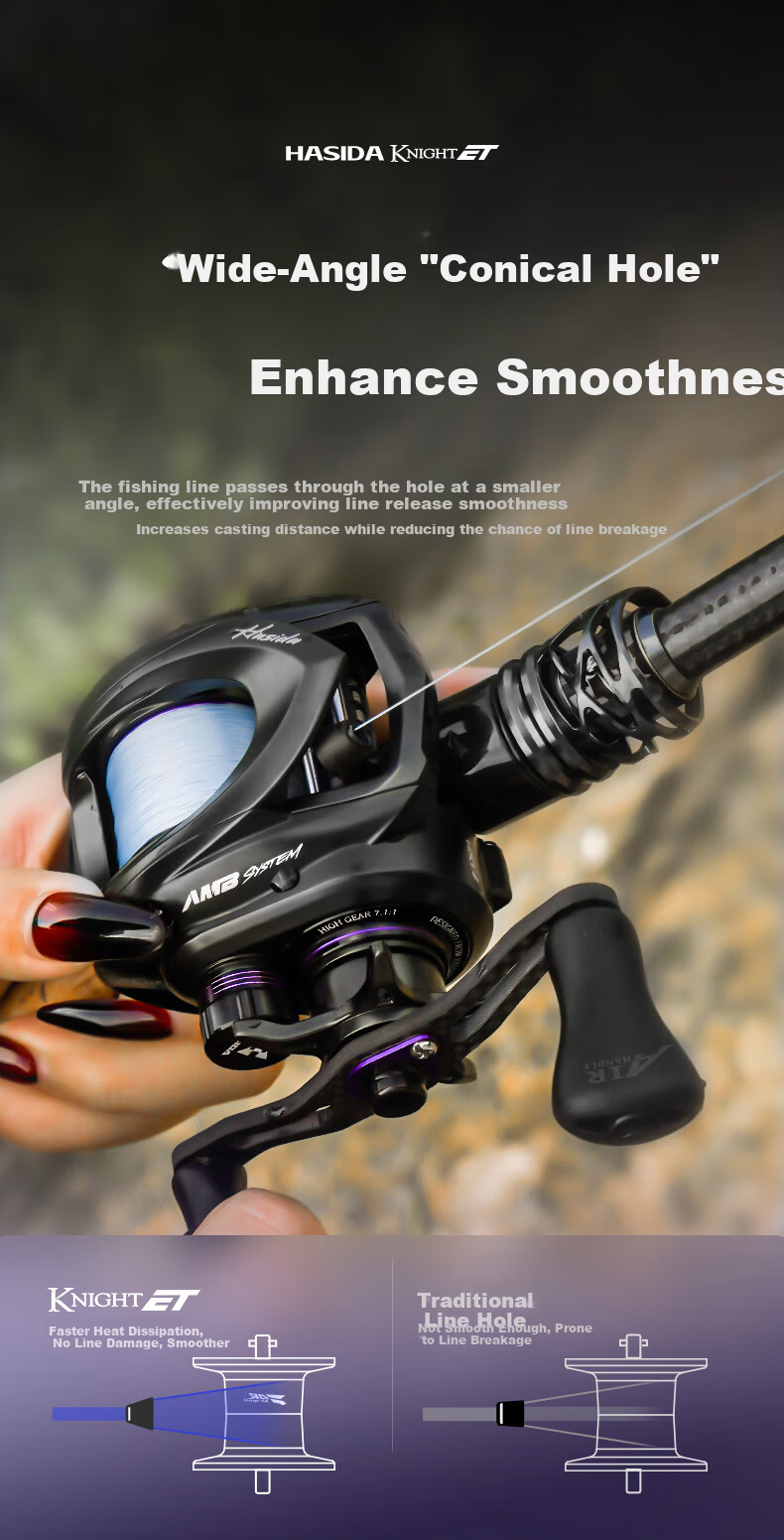 HISTAR Knight Elite Long-Distance Casting Aluminum-Magnesium Alloy Domestic Metal Ultra-Light Universal Lure Baitcasting Reel 10