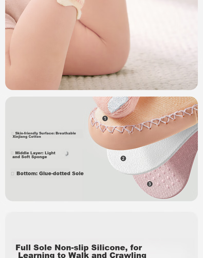 Shiyuejiejing Baby Shoes And Socks, Summer Toddler Walking Shoes And Socks, Non-Slip Floor Socks for Boys And Girls, All Seasons Socks for Infants 7