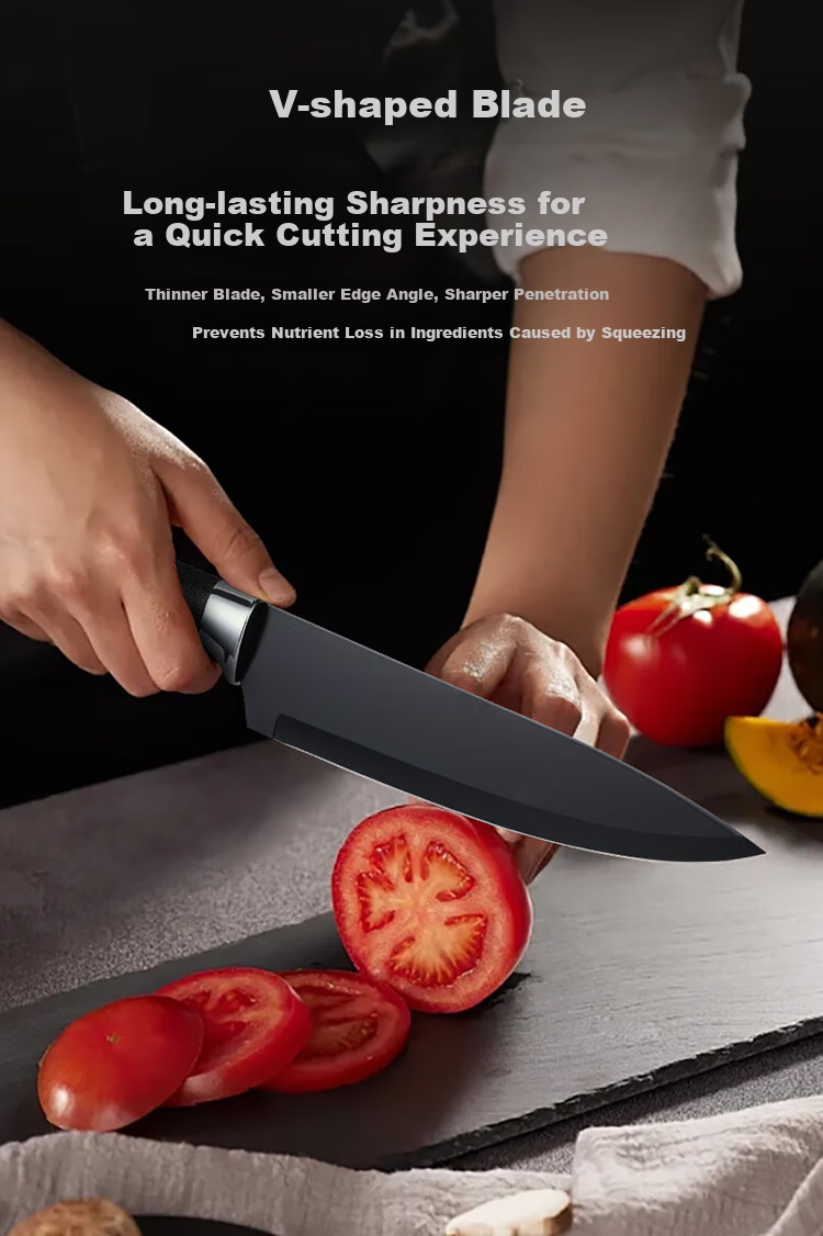 Weijian Black Blade Stainless Steel Pineapple And Watermelon Fruit Knife Set, Peeling Knife, Portable Three-Piece Set for Peeling Fruits And Vegetables, Kitchen Knife 3