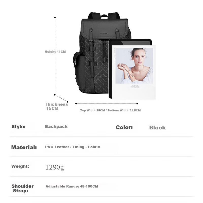 MEXICAN Men's Large Capacity Backpack Casual Travel Laptop Bag Business Lightweight Luxury High-End Stylish Tourism Backpack