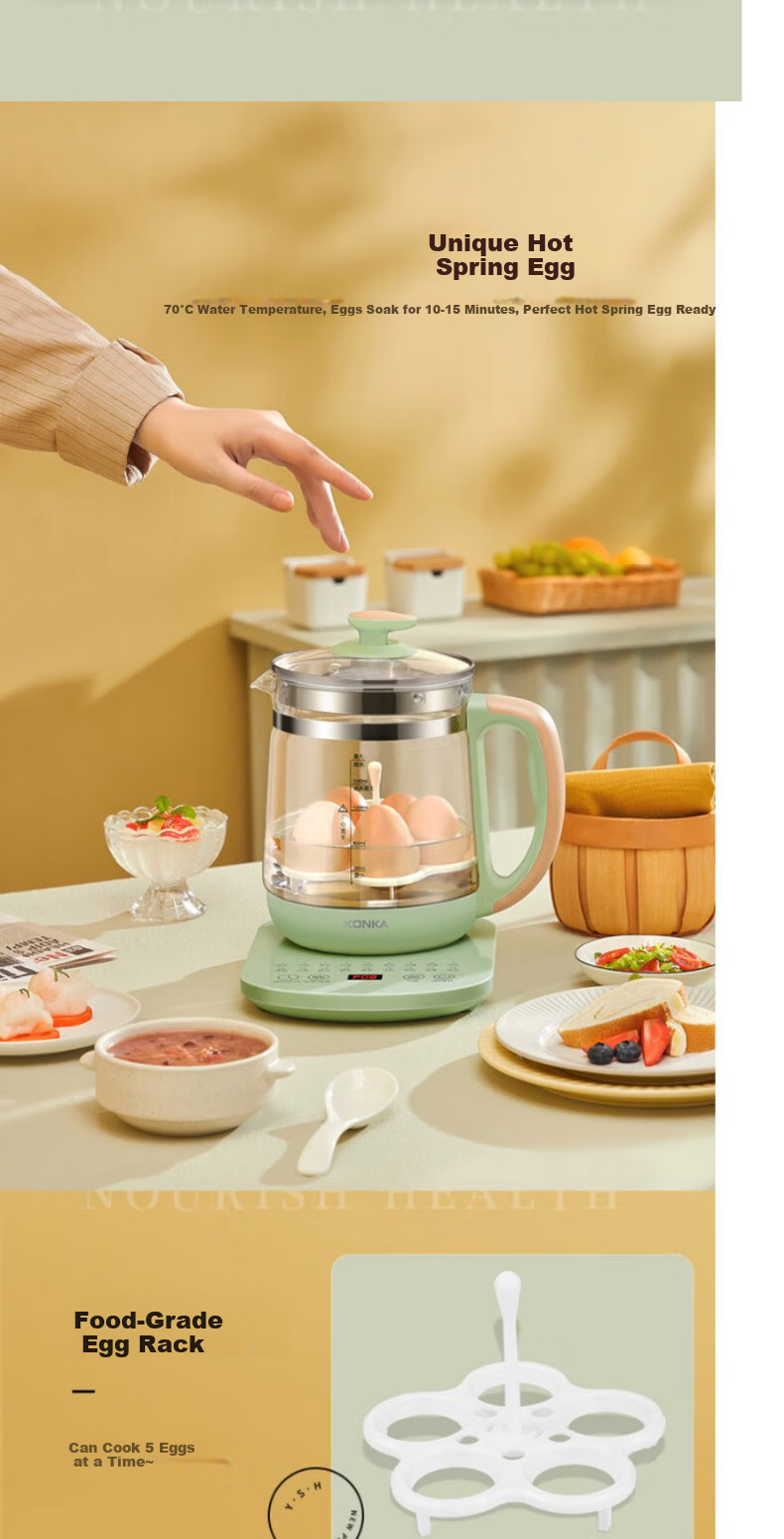 KONKA Health Pot, Home Use 3L Large Capacity Multi-Temperature Constant Temperature Kettle, 48H Long-Lasting Heat Preservation, Multifunctional 304 Stainless Steel Water Dispenser, KDSP-3002E 9