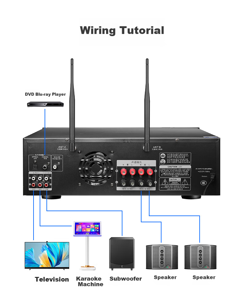 SAST Home KTV Sound System Home Theater Karaoke Machine All-in-One Smart Karaoke Speaker Professional Amplifier Bass Subwoofer Full Set CK-10 16