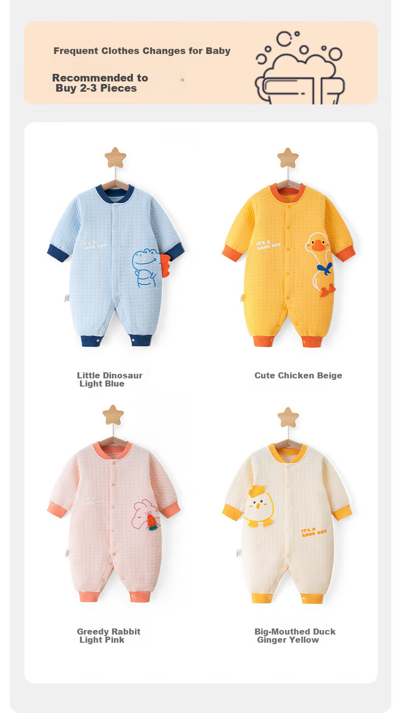 Shubeiyi Baby Clothes Newborn Romper Spring Autumn Warm 1-Year-Old Baby Jumpsuit Unisex Pink Size 59 6