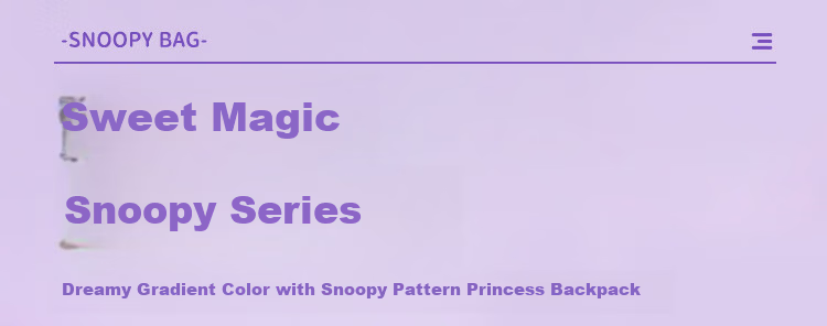SNOOPY Children's Backpack for Grades 1-4 Girls Integrated Dreamy Cartoon Student Ergonomic Lightweight School Bag Purple 1