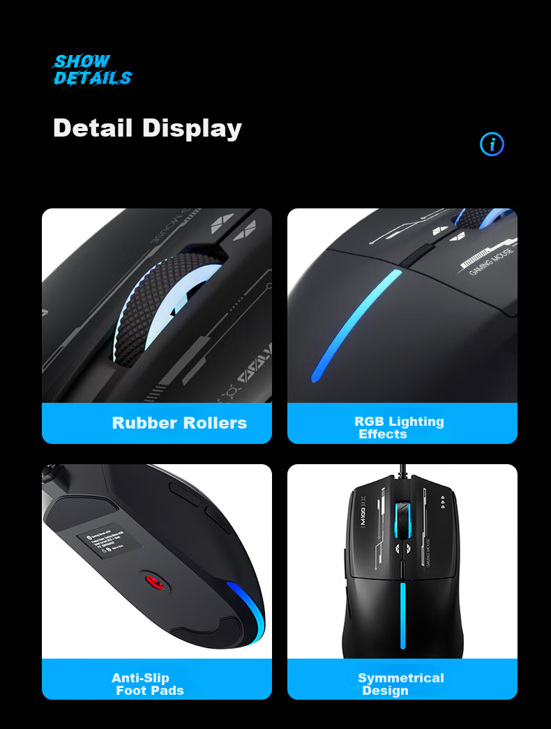 HP M100 Wired Gaming Mouse USB Four-Level DPI Adjustable Mouse for Home Office Gaming PUBG LOL RGB Silent Click Unisex Desktop Computer Mouse Milk Tea Color 15