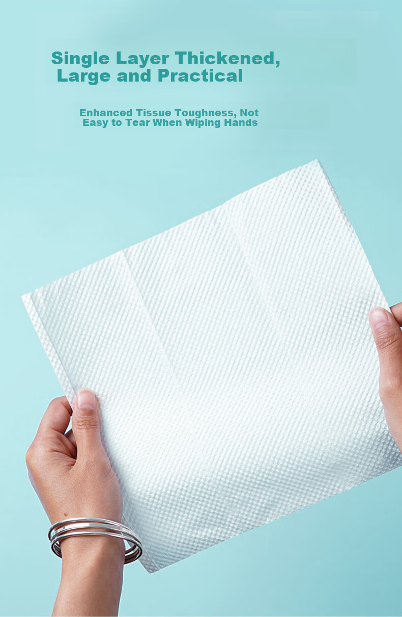 Ruoyu Commercial Hand Paper Bathroom Facial Tissue 1-Ply 130 Sheets * 20 Packs Absorbent Oil-Absorbing Hotel Kitchen Bulk Wholesale 2