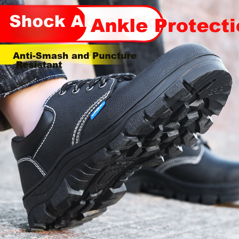 BlueOwl Shield Men's High-Temperature Resistant Steel Toe Anti-Puncture Waterproof Slip-Resistant Safety Work Shoes 005H Size 38