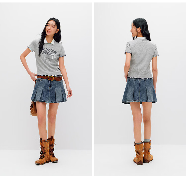 Semir Mall Edition | emoji™ Collaboration Series Women's Short Sleeve T-Shirt with Ruffled Edges 2026 Top 101326100059 19
