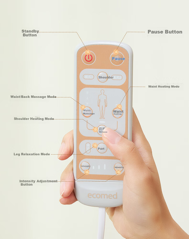 Ecomed German Full Body Massage Mat Recliner Home Massage Bed Shoulder Neck Waist Back Leg Massager Gift for Parents Elders Practical Birthday Present 24