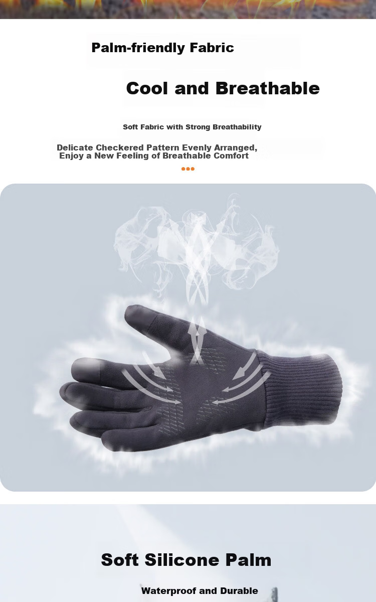 PEAK Cycling Gloves Unisex Autumn Winter Waterproof Mountain Bike Outdoor Sports Non-slip Touchscreen Warm Gloves Black 13