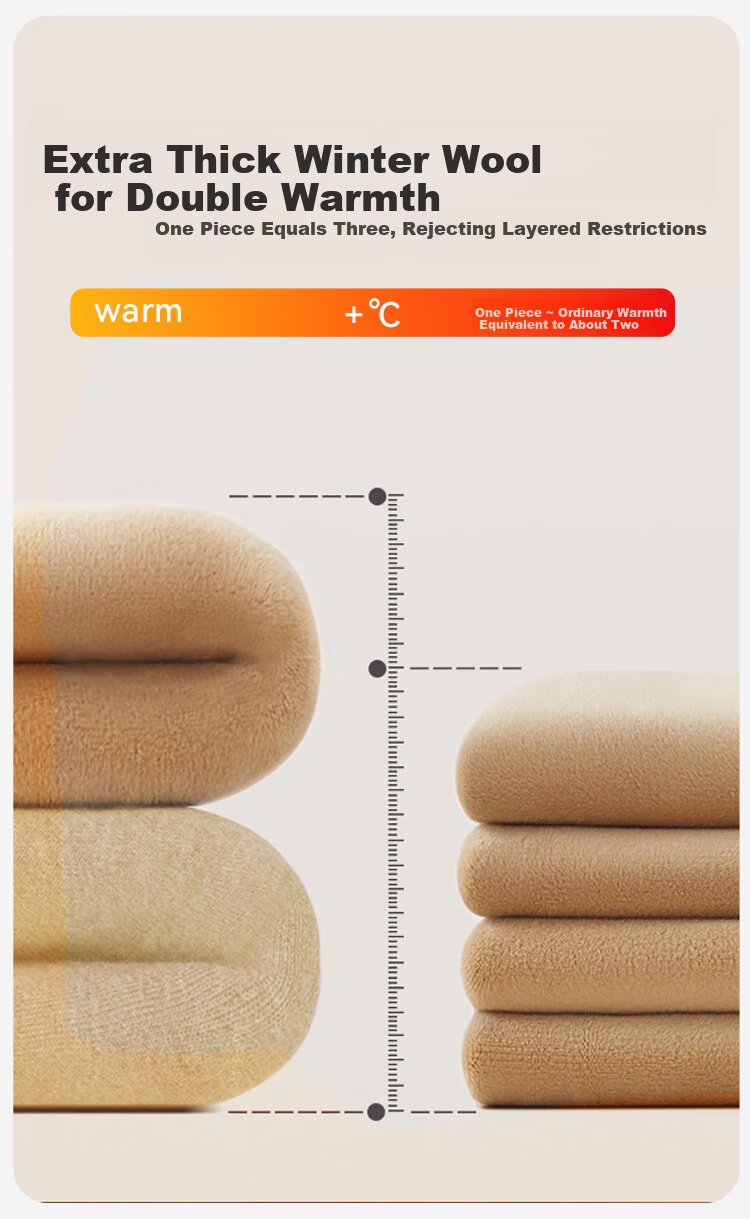 MiiOW 100% Wool Knee Warmers Women's Thermal Pants Fleece Lined Thickened Lamb Wool Cotton Pants Plus Size Leggings for Women 14