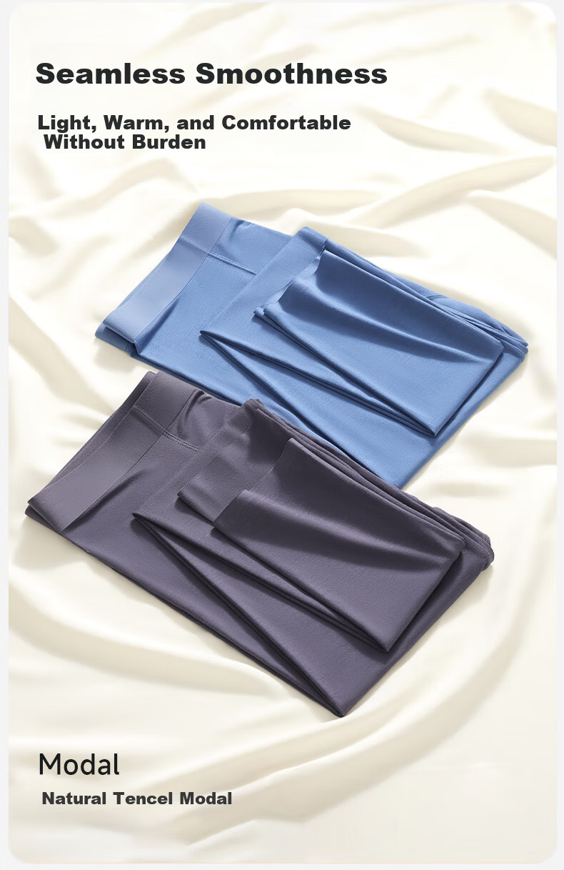 GUJIN Modal Thermal Men's Antibacterial Seamless Base Layer Cotton Wool Sports Youth Underwear 2-in-1 Pants 5