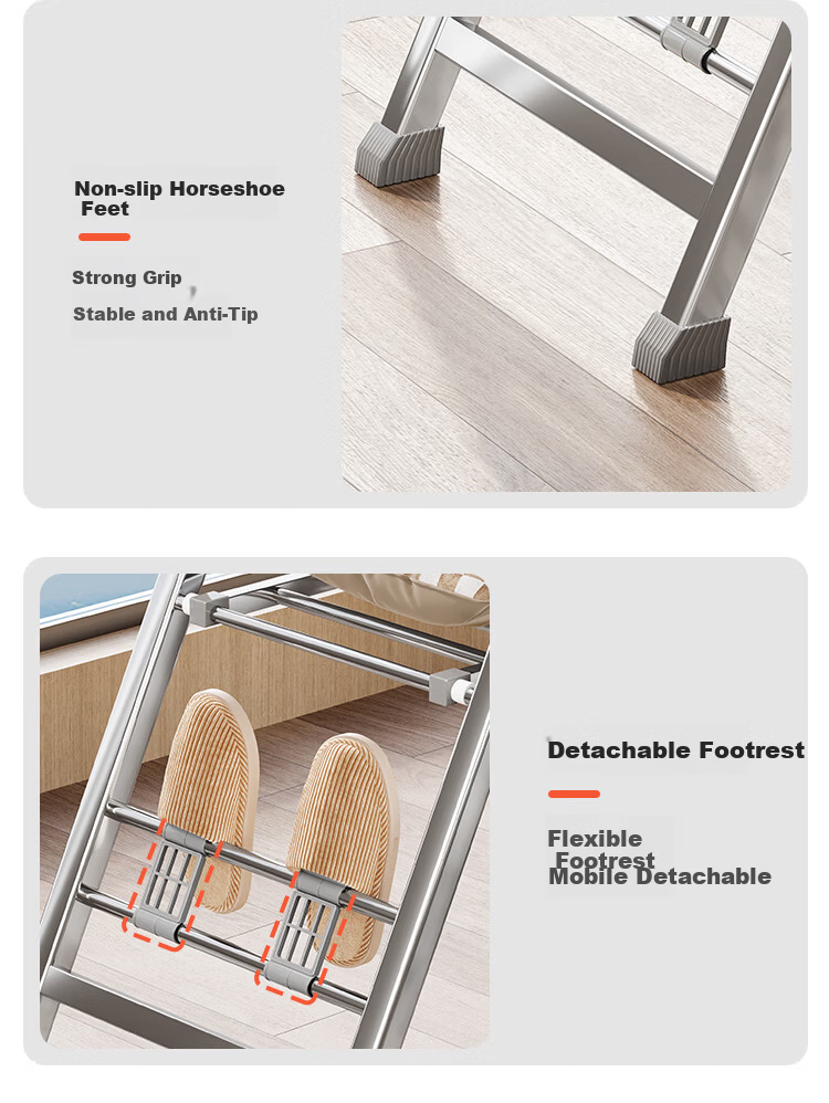 QIAONAMEI Floor Standing Clothes Drying Rack Foldable No Installation Indoor Balcony Laundry Rack Clothes Hanger 4497 20