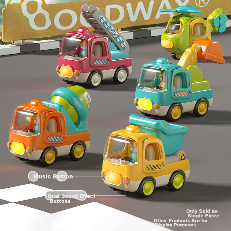 GOODWAY Engineering Vehicle 0-3 Years Old Children's Toy Baby Crawling Car Model Inertia Sliding Excavator Birthday Gift
