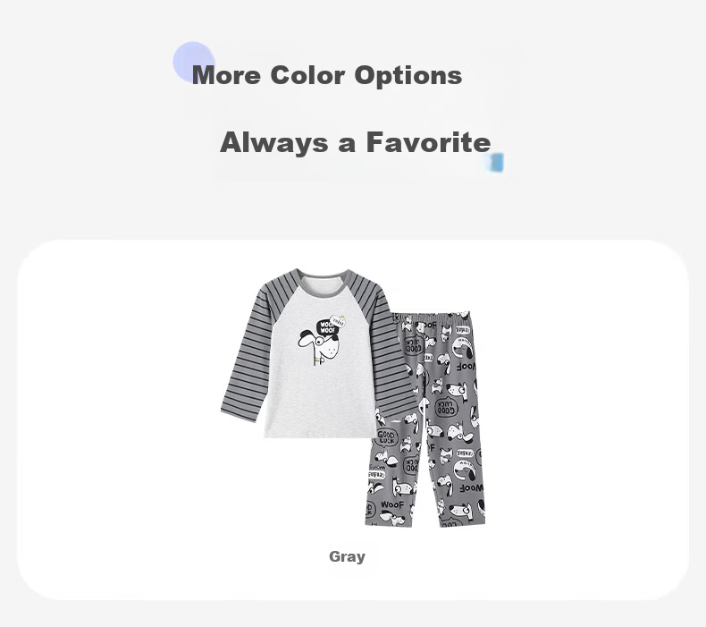 Jiusuiban Children's Pajamas Boys Baby A-Class Long Sleeve Long Pants High Elastic Comfortable Skin-Friendly Cotton Homewear Set 9