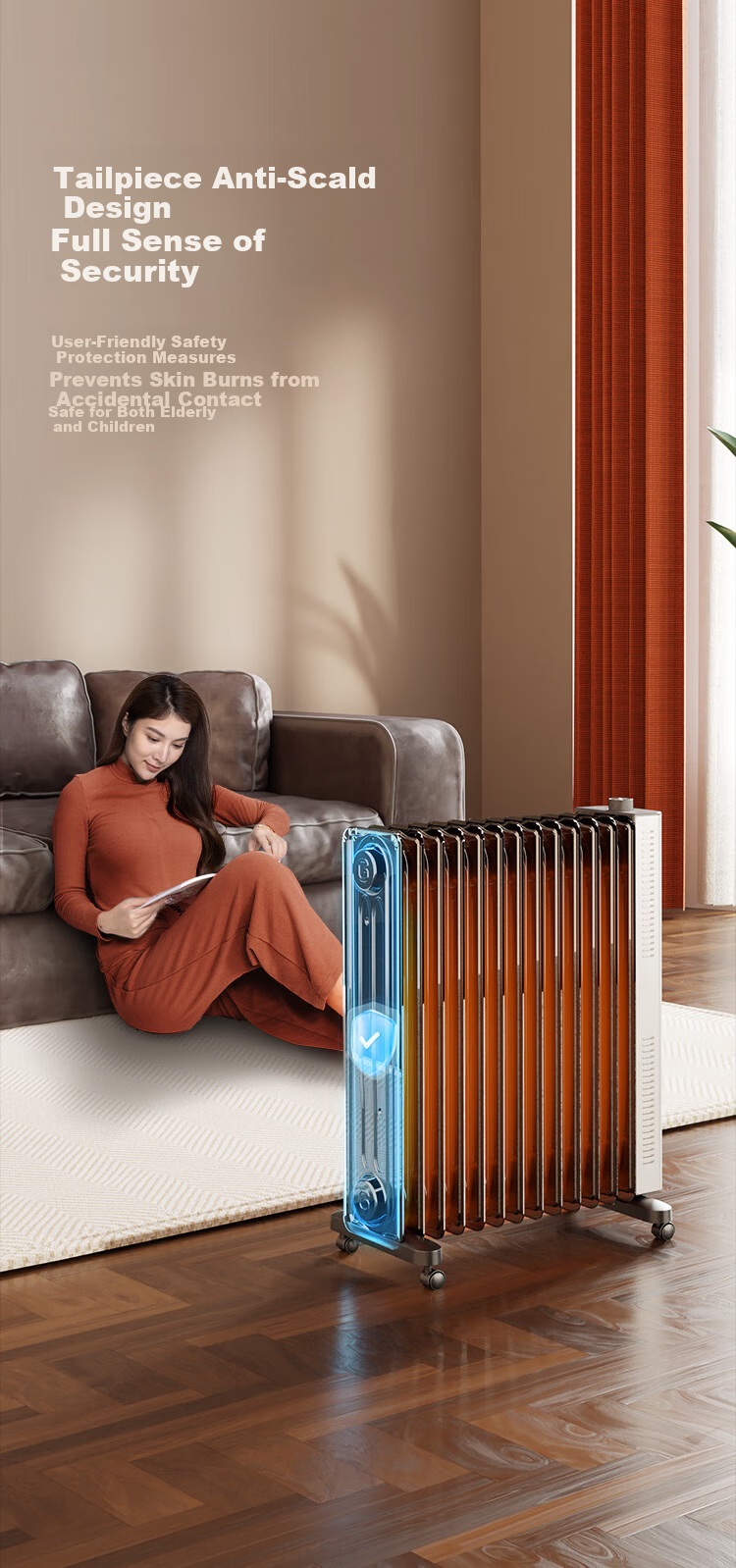 GREE Annual Best-Selling Electric Oil Heater Vertical Electric Heater Large Area Humidifying Wide Plate NDY23-X6022 7