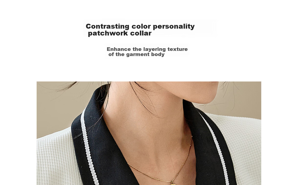 Chushen Spring and Autumn Short Jacket Women Fashion Color-Block Textured Fabric Commuter Short Coat Top S143U3003 4