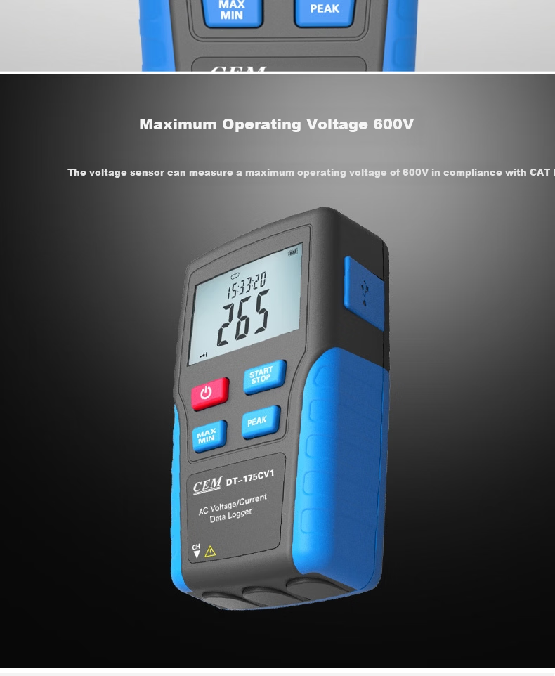 CEM DT-175CV1 AC Current Voltage Data Logger 4