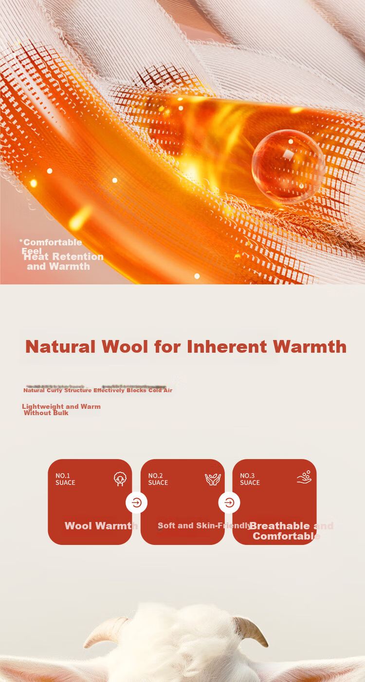 LangSha Men's Thermal Vest Seamless Customizable 100% Wool Filled Patch Comfortable Wide Shoulder Base Layer Top Autumn Winter 8