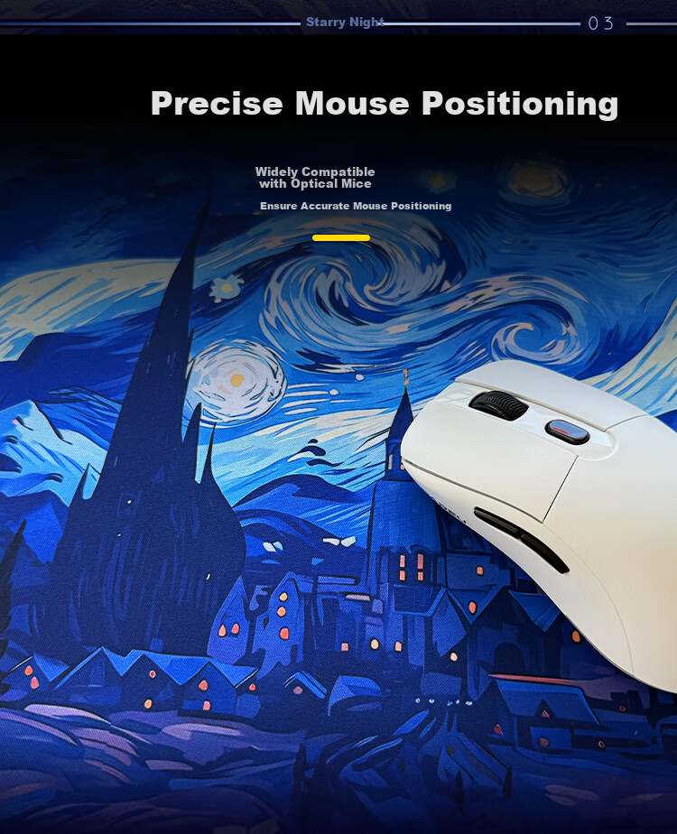Dareu Gaming Mouse Pad FPS Smooth Thickened Precision Edge Locking Washable Large Keyboard Desk Mat Starry Night 800x300mm 4
