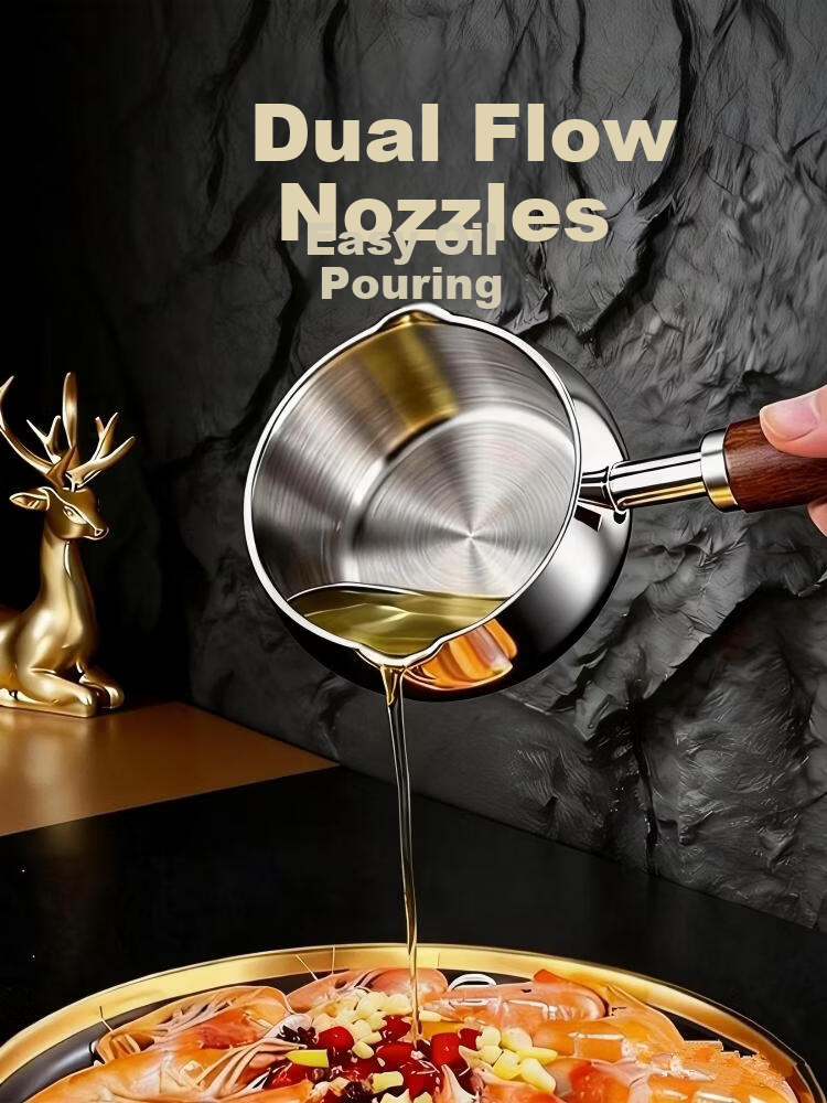 SSN Thickened 304 Stainless Steel Oil Pouring Pot for Heating Oil, 10cm 5