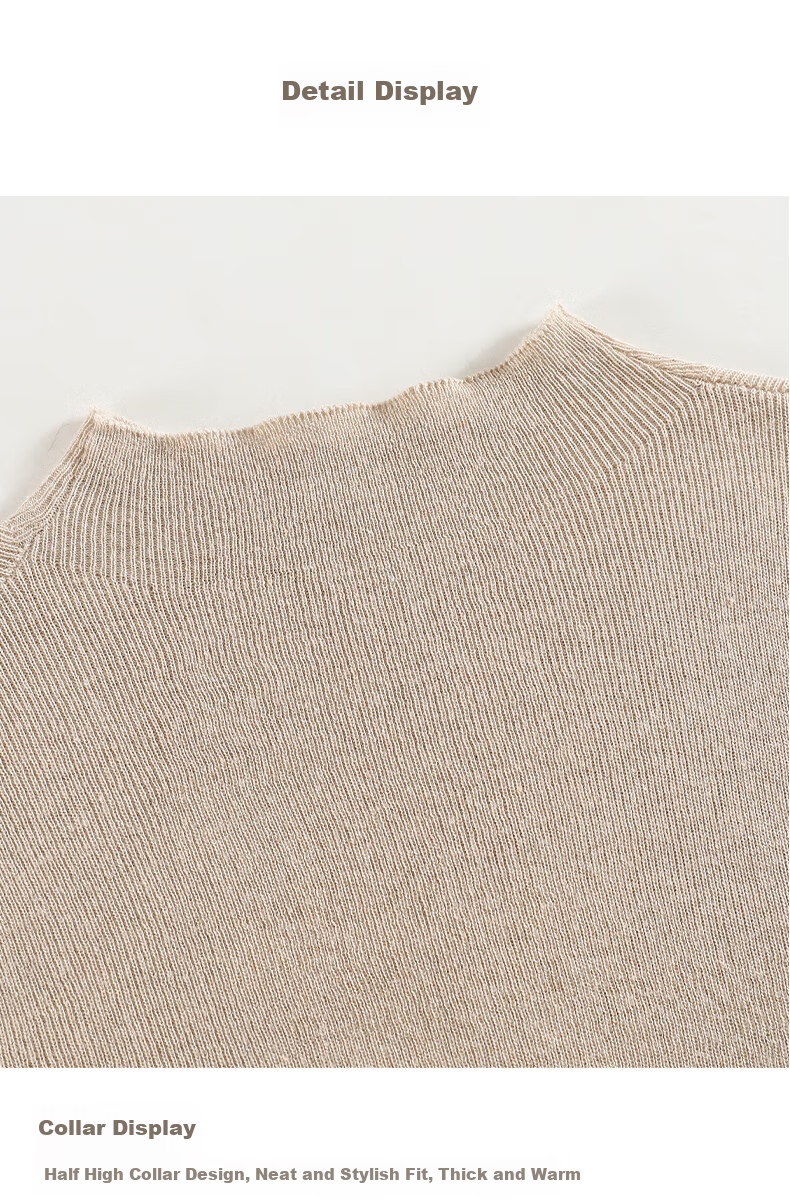 Baleno 2025 Autumn Winter New Women's Knitwear Half Turtleneck Pullover Slim Wool Sweater Top Thin Base Layer 15