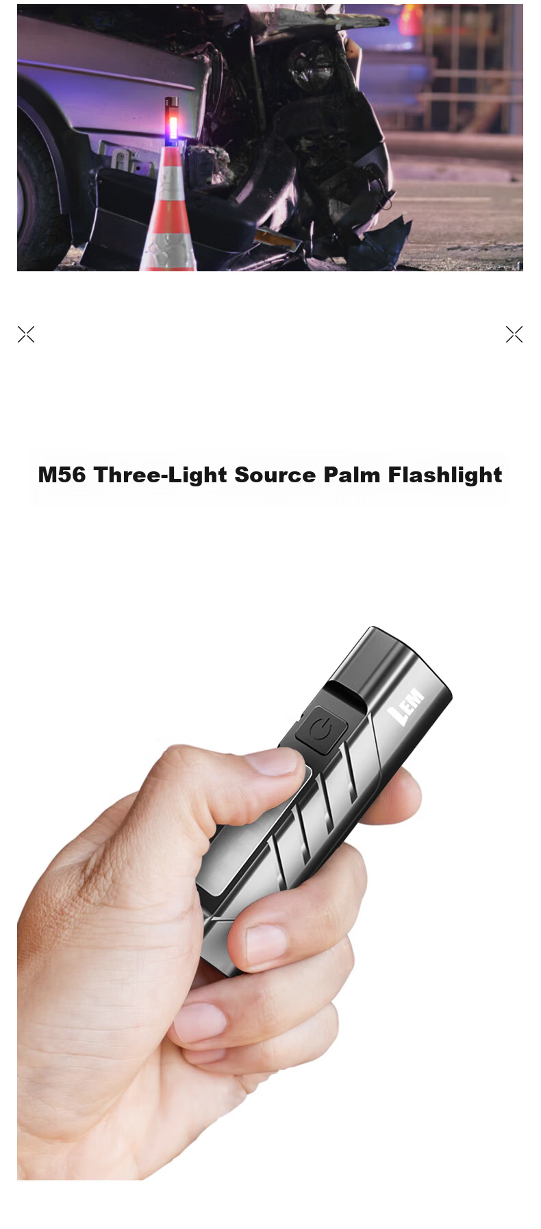LEM Flashlight Strong Light Rechargeable Small Portable Mini Student Home Outdoor Patrol Durable Magnetic Laser Work Light 3