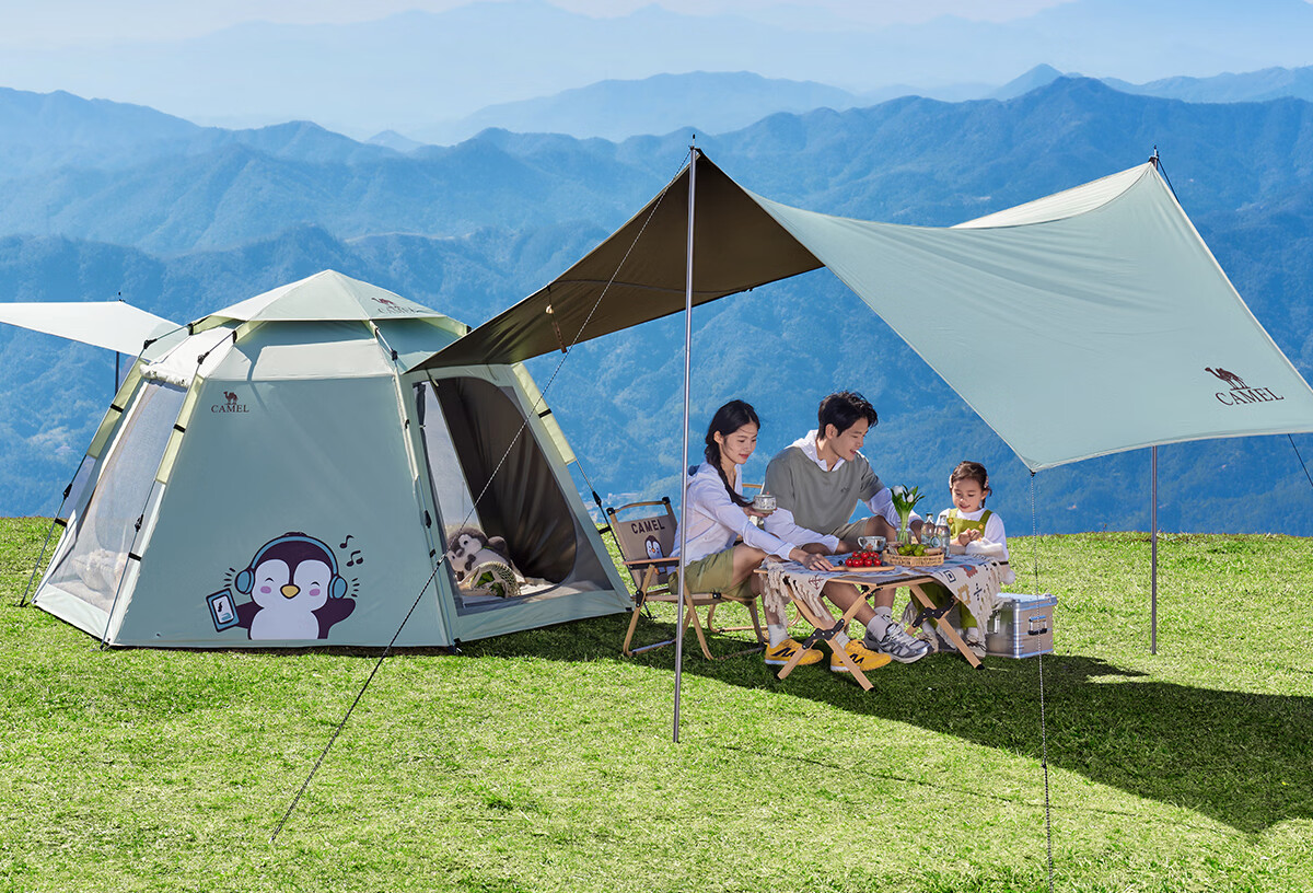 Camel Hug Goose Hexagonal Blackout Tent Portable Foldable Outdoor Camping Kids Picnic Gear 4012 Pearl White 10