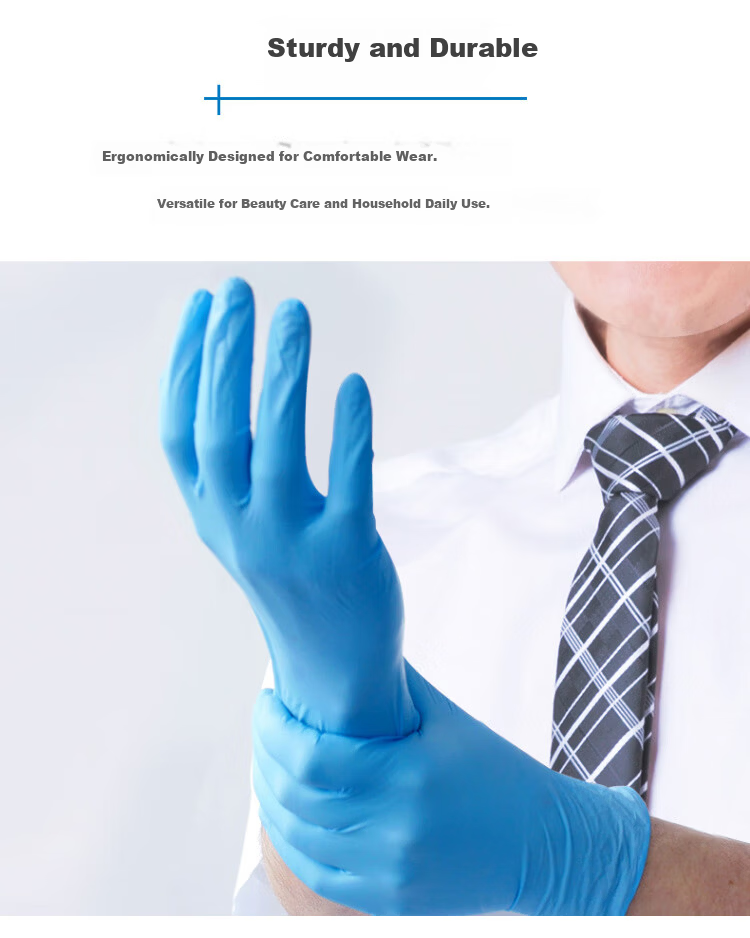 INTCO Disposable Nitrile Gloves Thickened Wear-Resistant Labor Protection 100pcs/Box Black Extra Large XL 1