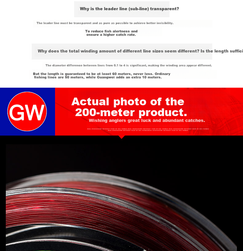 GWGW No.3 200m Black Spider Ultra-Soft Non-Tangling Fishing Line High Tensile Strength Competitive Fishing Line Fishing Gear Accessory 11