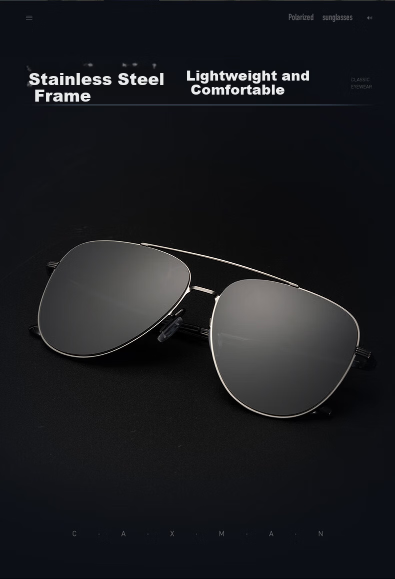 CAXMAN Pilot Sunglasses Men Polarized Nylon Fishing Driving Glasses Anti-Glare Frog Mirror GU1 3