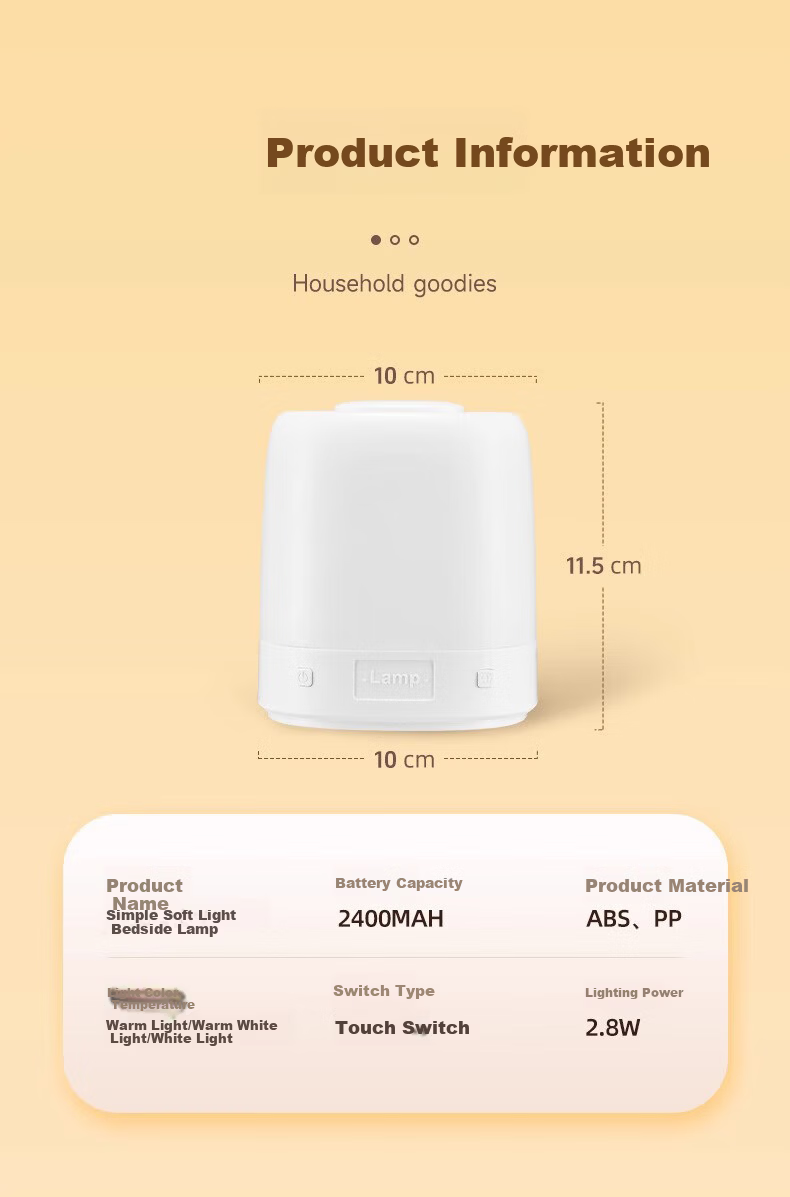 Wanhuo Voice-Controlled Smart Night Light Bedroom Sleep Lamp Bedside Table Lamp Baby Feeding Eye Protection 27