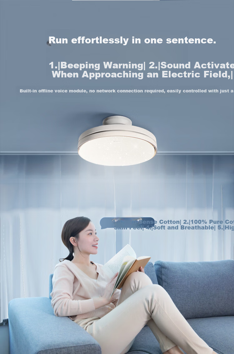 BULL All-Inclusive Leafless Fan Light Integrated Ceiling Light GF39AT Invisible Ceiling Fan Light Dining Room 91W 7